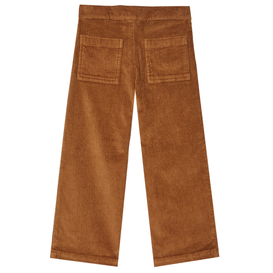 Pantalon poches fleurs noix