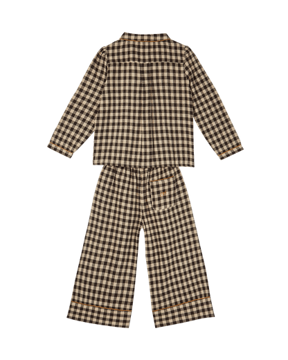 Pyjama coton vichy café