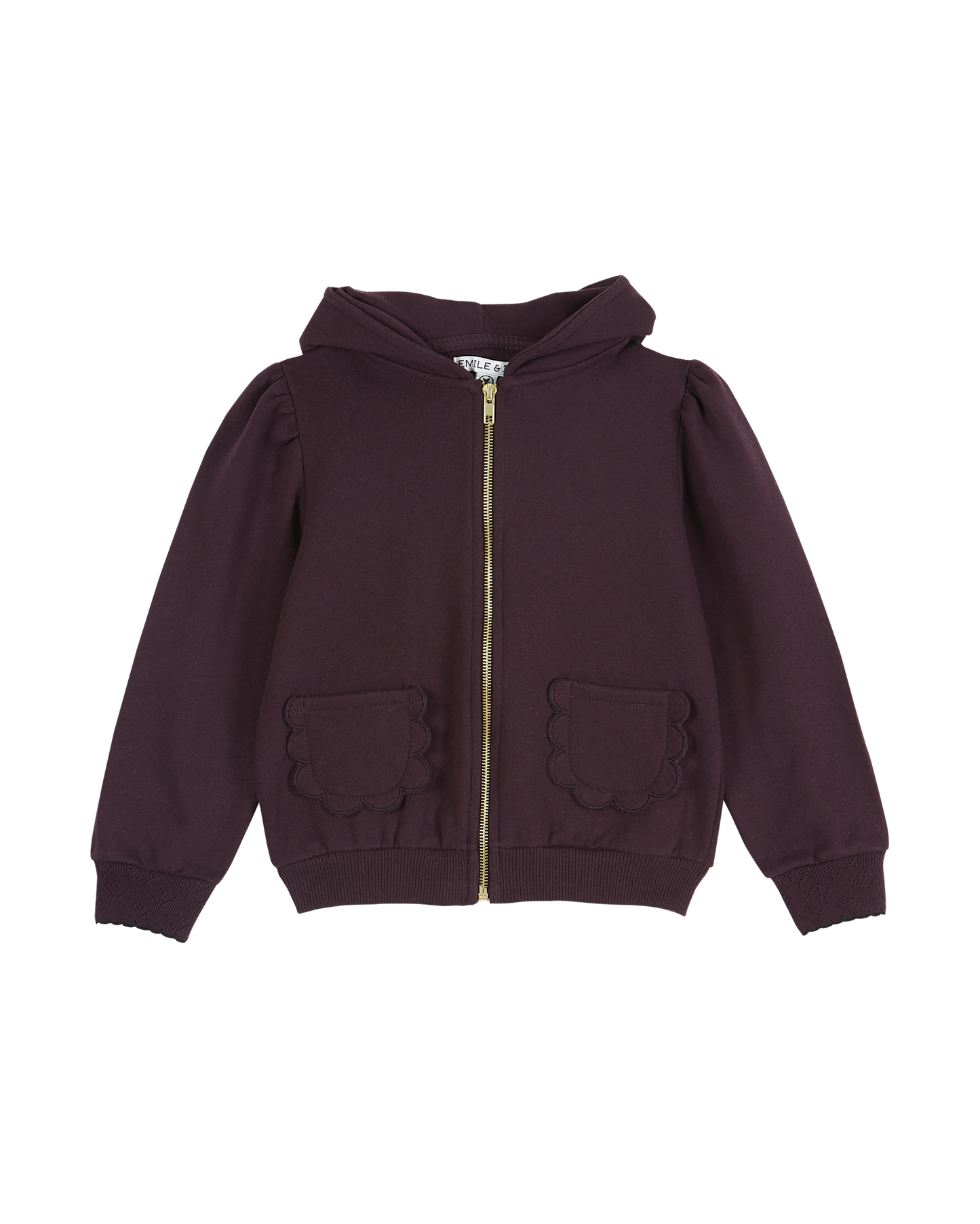 Sweatshirt jersey molletonné aubergine