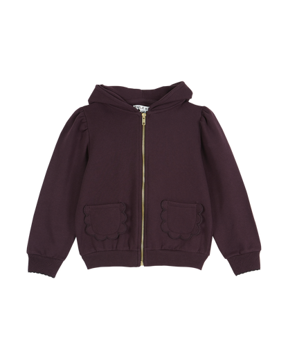 Sweatshirt jersey molletonné aubergine
