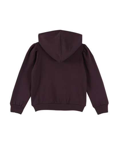 Sweatshirt jersey molletonné aubergine