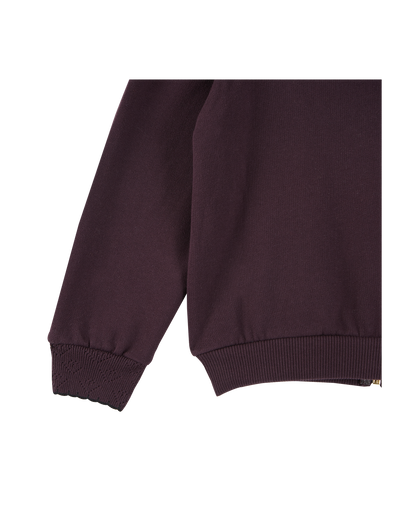 Sweatshirt jersey molletonné aubergine