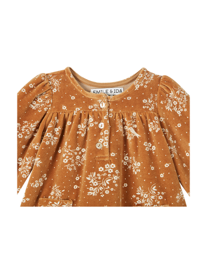 Robe velours éponge noix oiseau