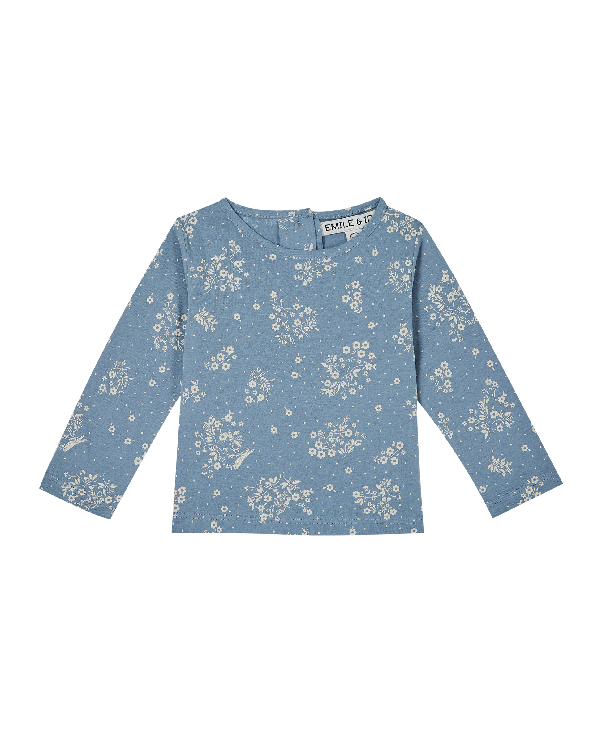 Tee-shirt oiseau bleu jersey coton biologique