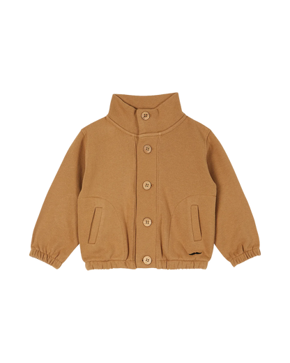 Blouson jersey de coton bio molletonné noix