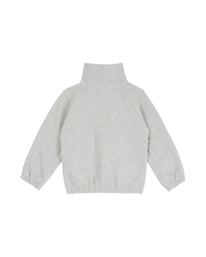 Blouson coton bio molletonné gris chiné