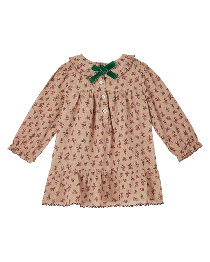 Robe voile de coton fleurette rose