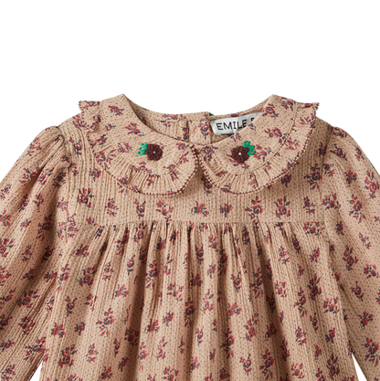 Robe voile de coton fleurette rose