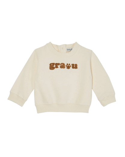 Sweatshirt bébé coton bio molletonné porcelaine