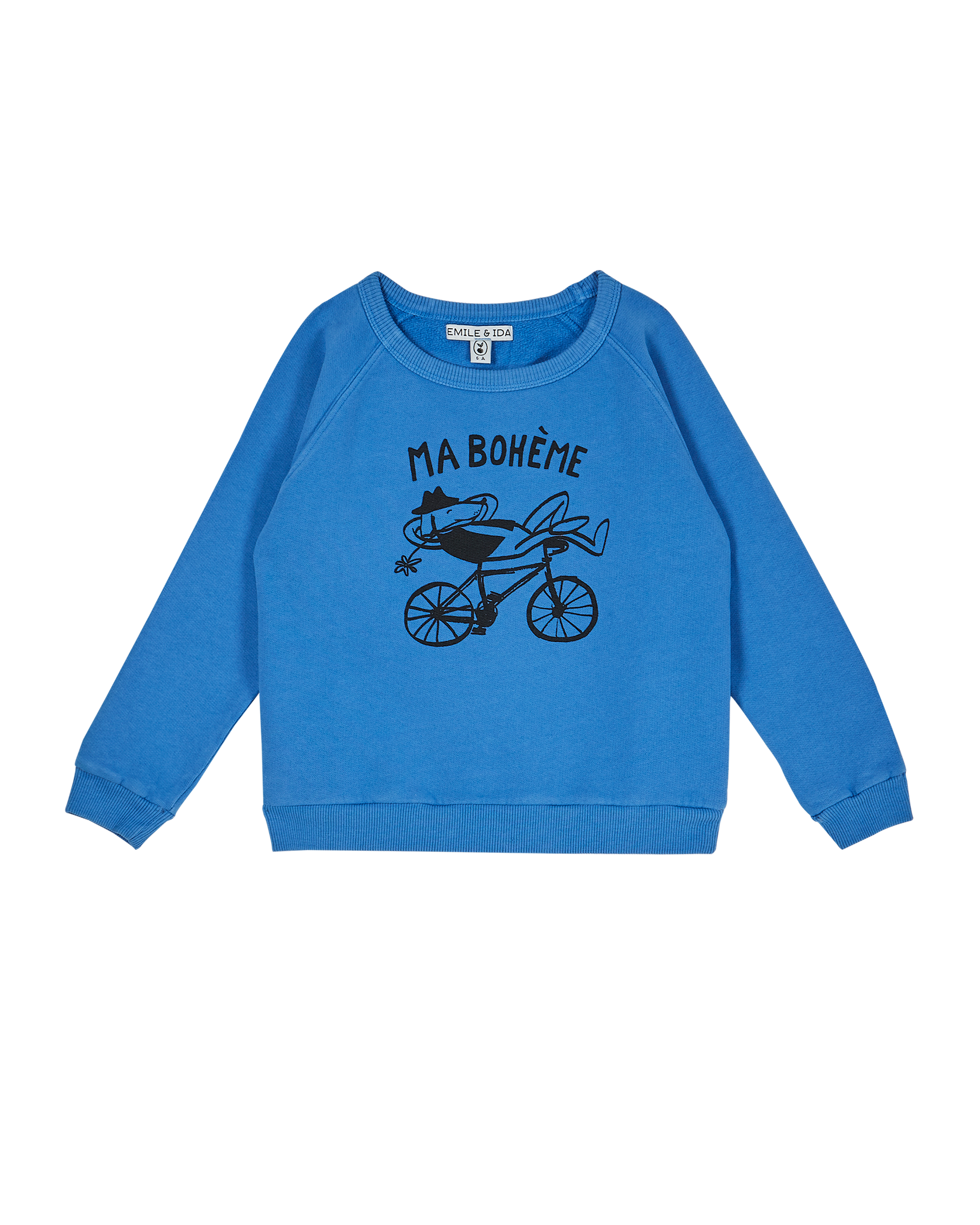 Sweatshirt coton molletonné outremer "ma bohème"