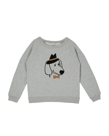 Sweatshirt chien gris chiné