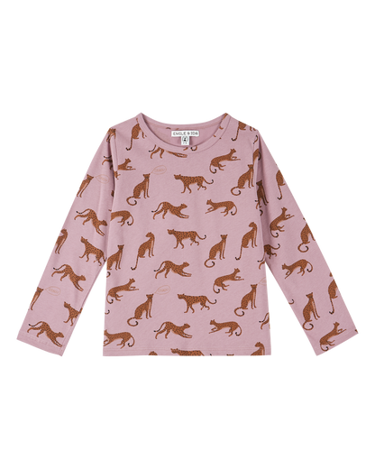 Tee-shirt jersey bio violet léopard