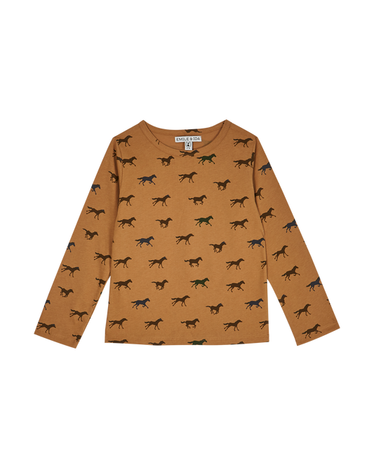 Tee-shirt jersey bio chevaux noix