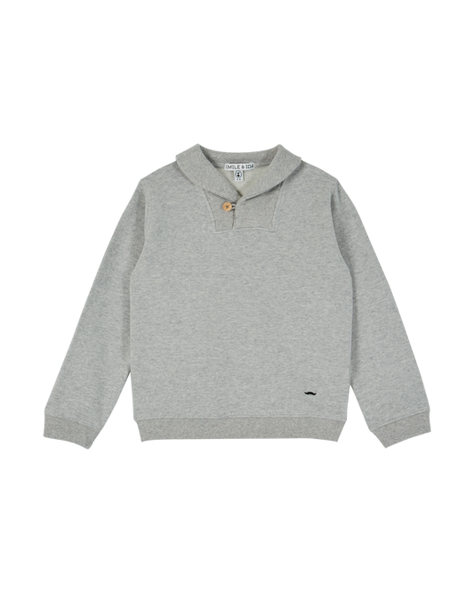 Sweatshirt jersey molletonné gris chiné
