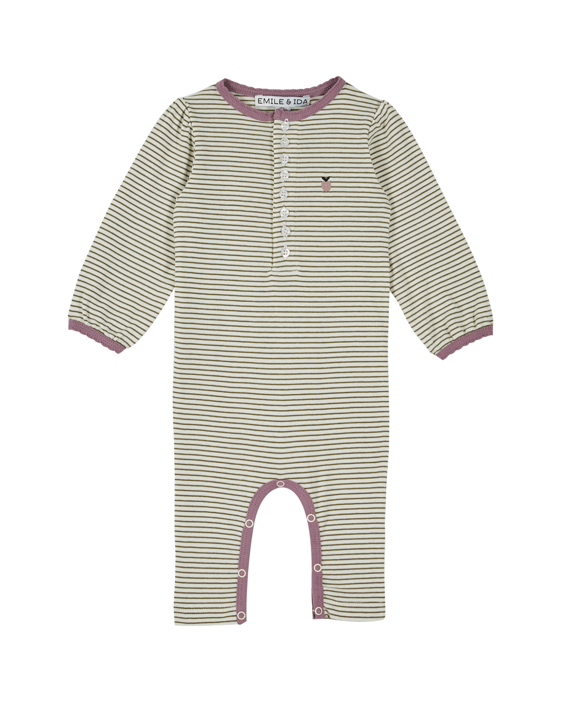 Combinaison jersey de coton rayé cèdre