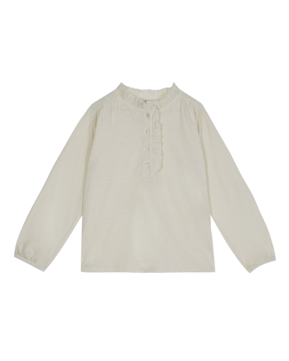 Tee-shirt jersey et voile de coton bio écru