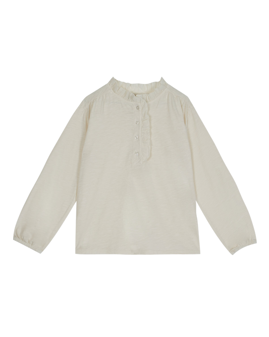 Tee-shirt jersey et voile de coton bio écru