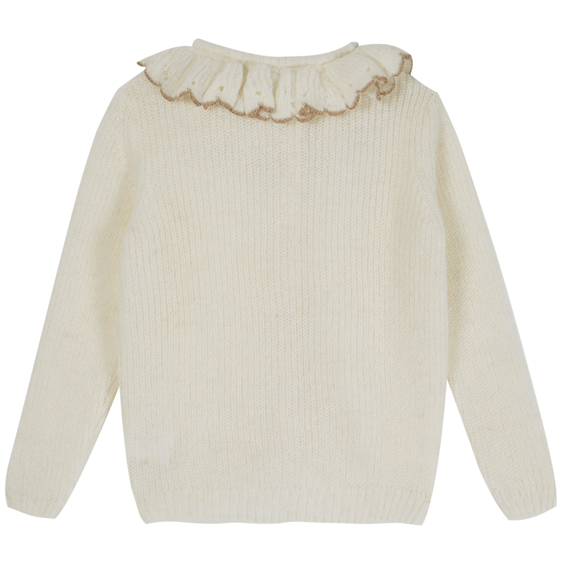 Cardigan collerette bébé lurex écru