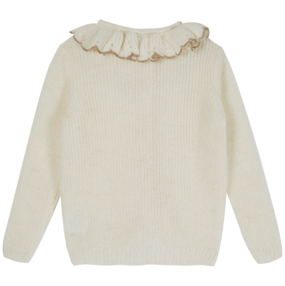 Cardigan collerette bébé lurex écru