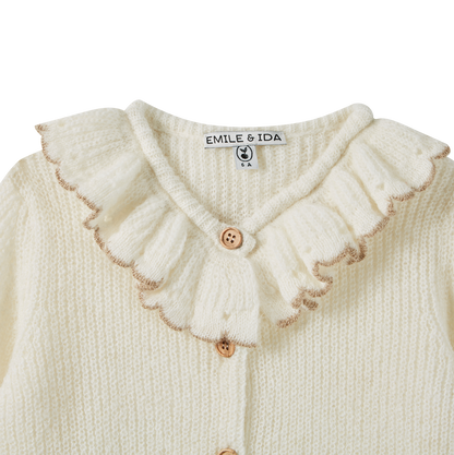 Cardigan collerette bébé lurex écru