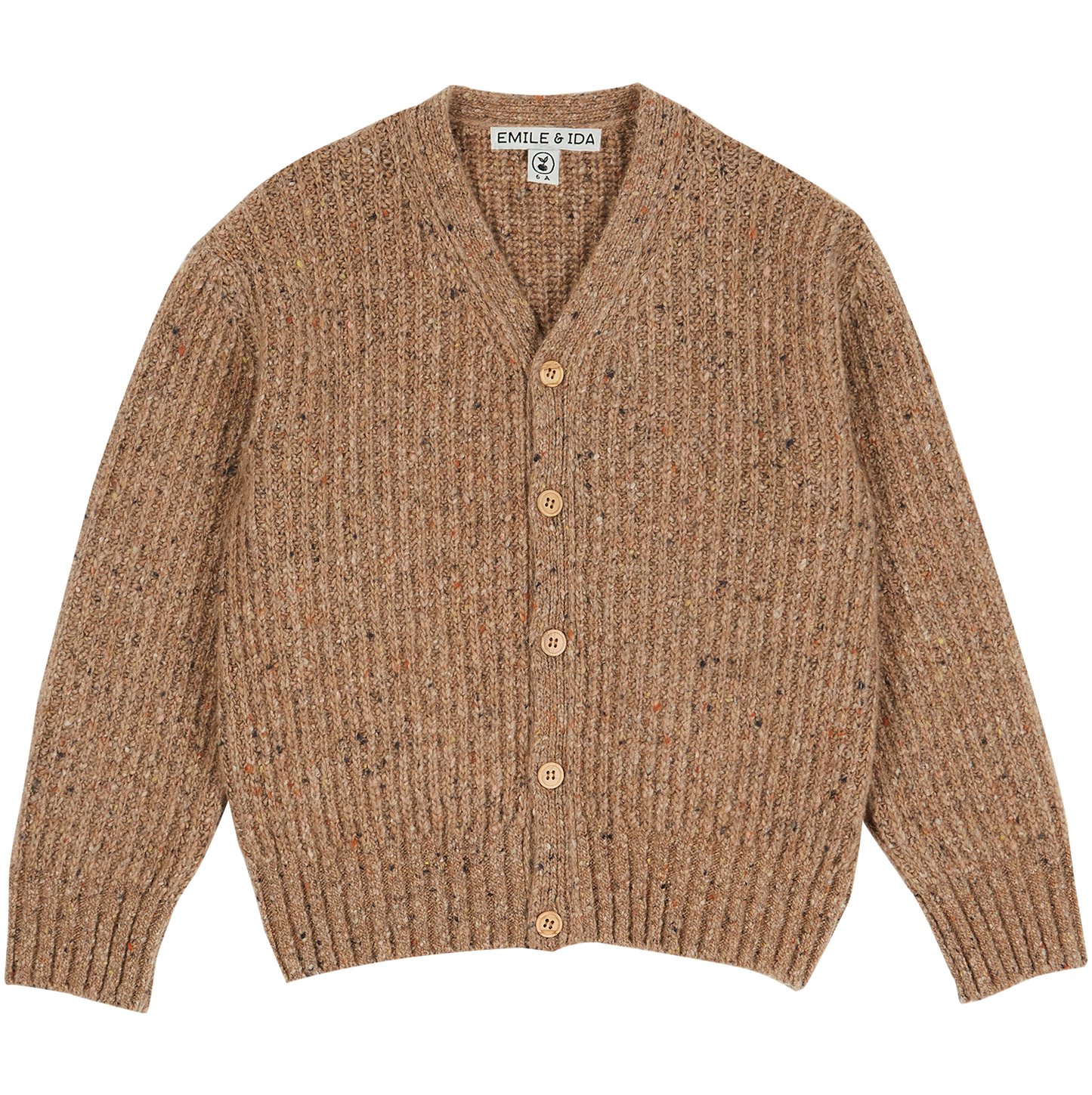 Cardigan oversize laine recyclée noix puce