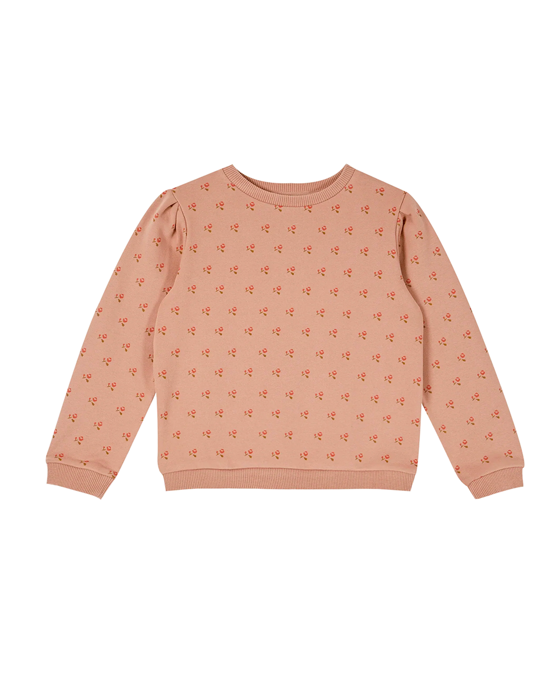 Sweatshirt jersey bio molletonné terracotta azalée