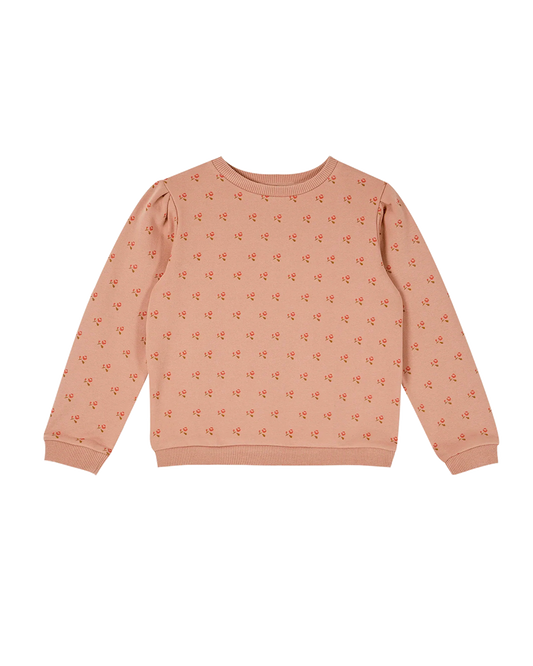 Sweatshirt jersey bio molletonné terracotta azalée