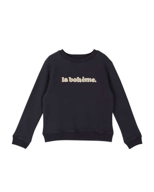 Sweatshirt coton bio "la bohème" bitume