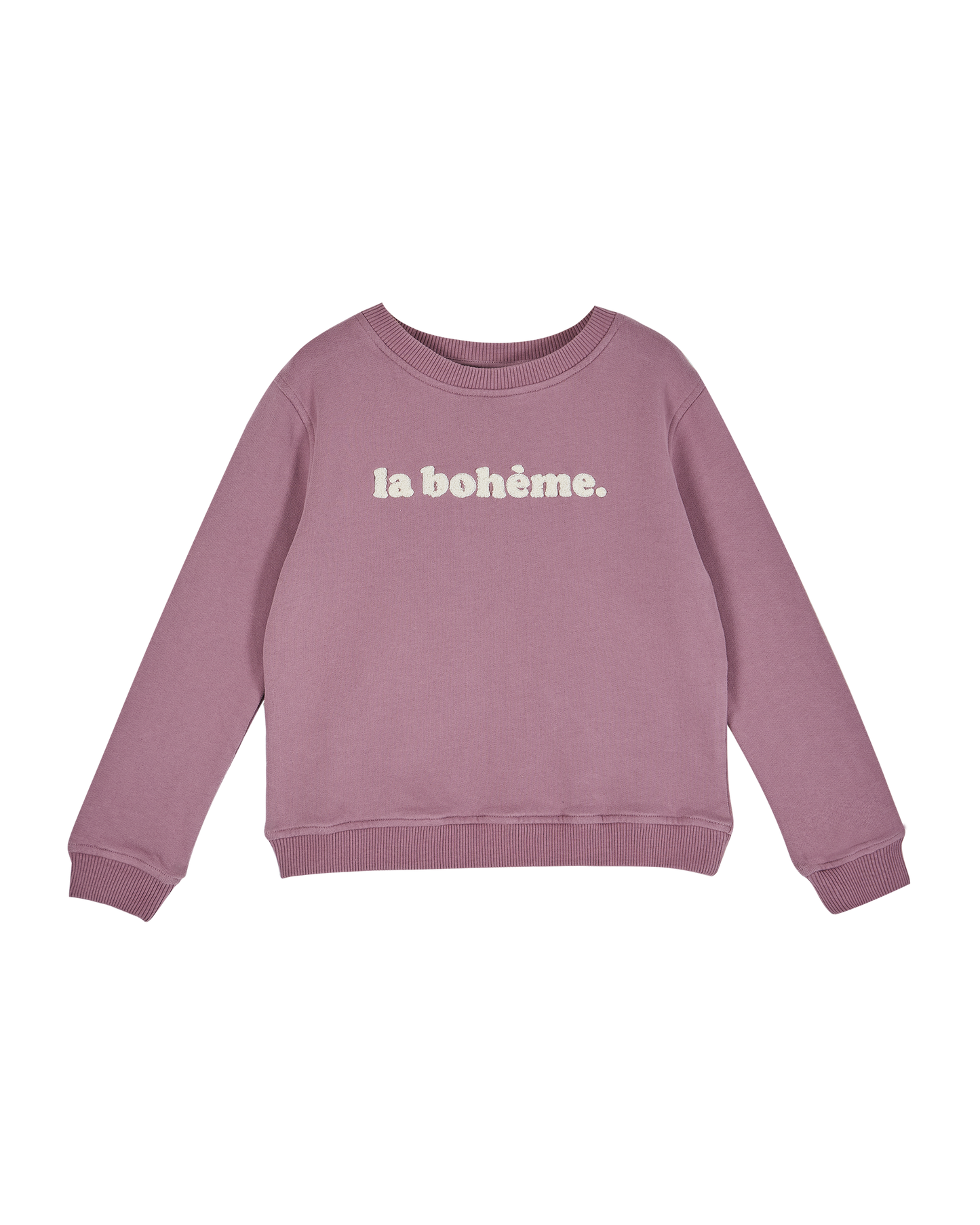 Sweatshirt jersey bio molletonné figue "la bohème"
