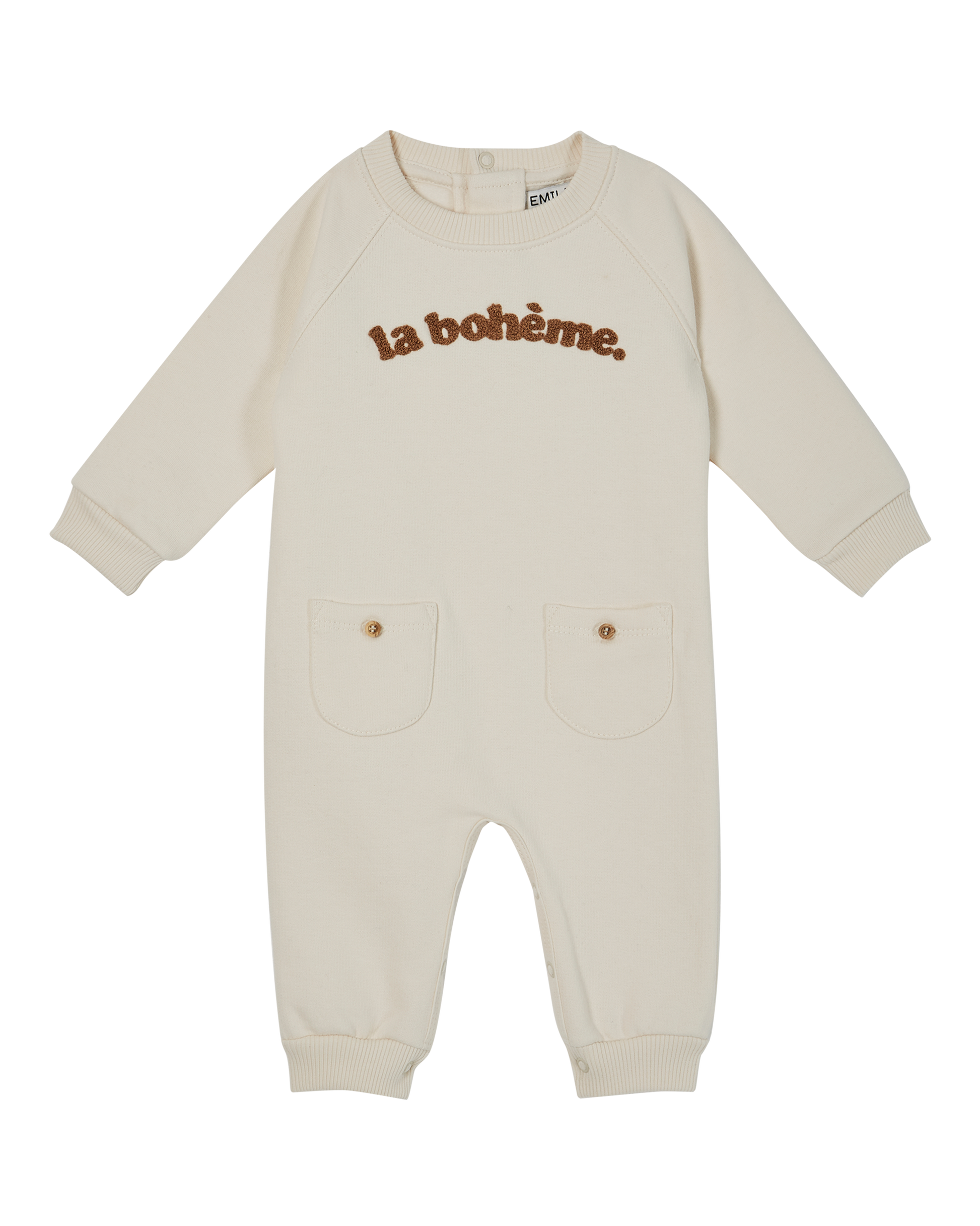 Combinaison coton biologique molletonné écru