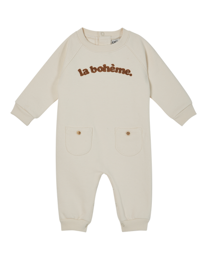 Combinaison coton biologique molletonné écru