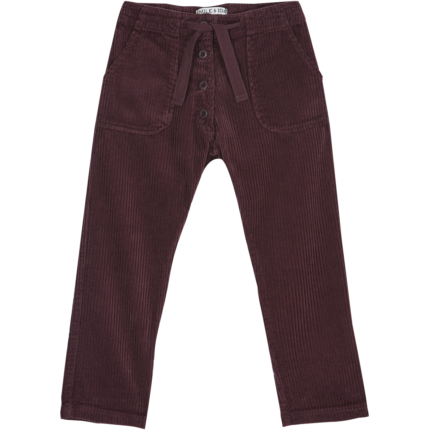 Pantalon velours à grosses côtes aubergine