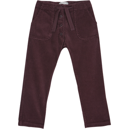 Pantalon velours à grosses côtes aubergine