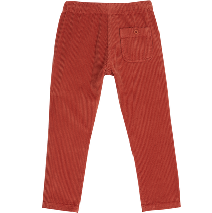 Pantalon velours à grosses côtes tomette