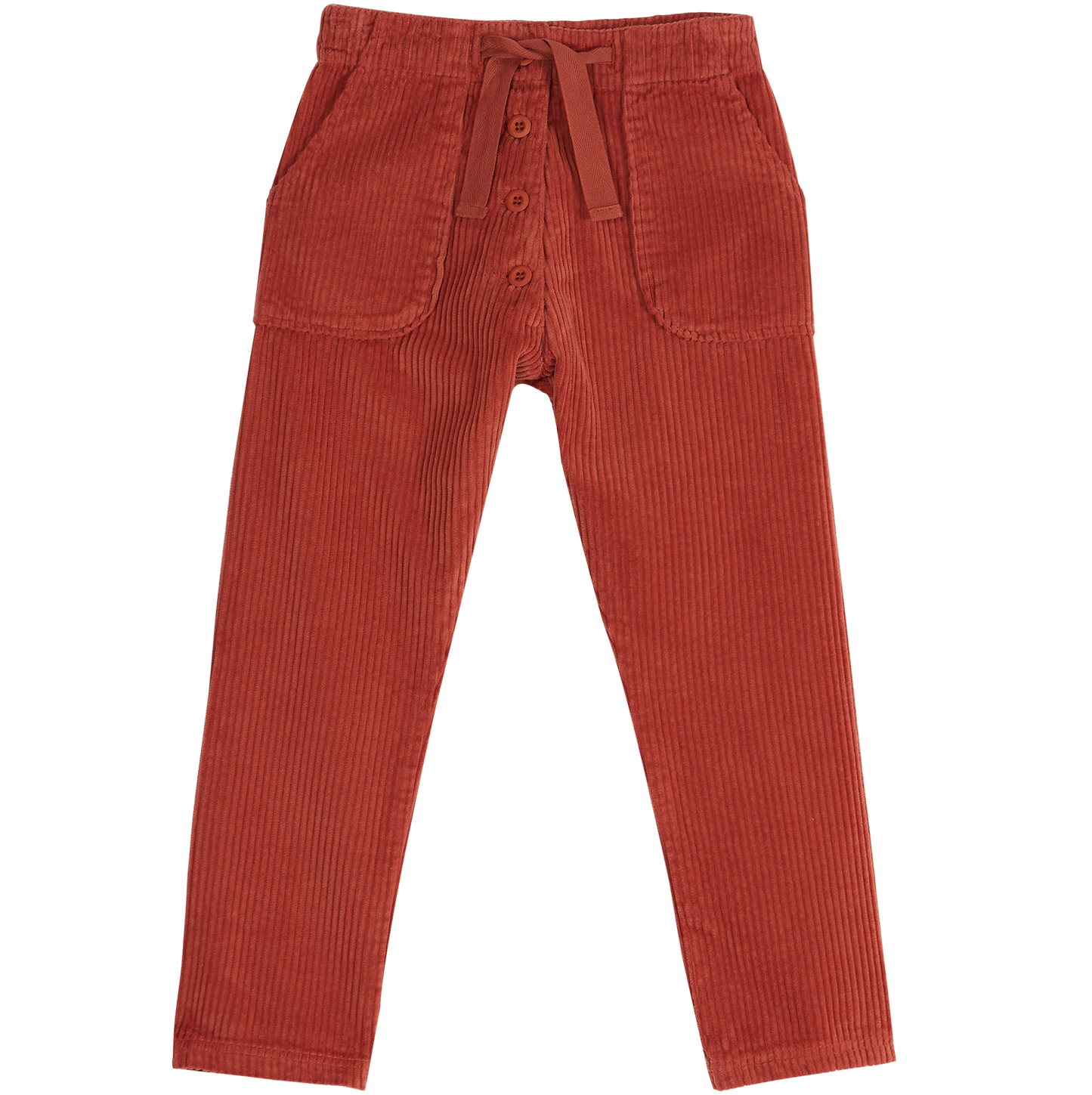 Pantalon velours à grosses côtes tomette