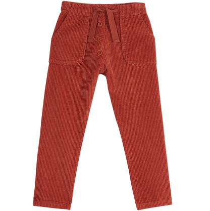 Pantalon velours à grosses côtes tomette