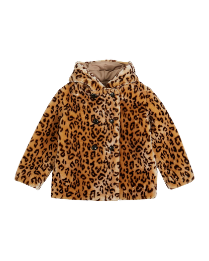 Veste 3/4 fausse fourrure léopard