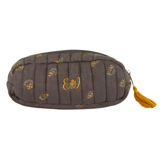 Trousse coton matelassé groseille bitume