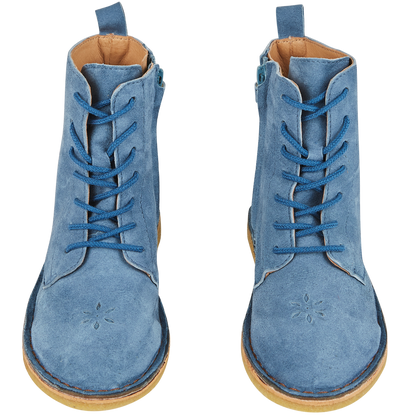 boots à lacets cuir velours rivière
