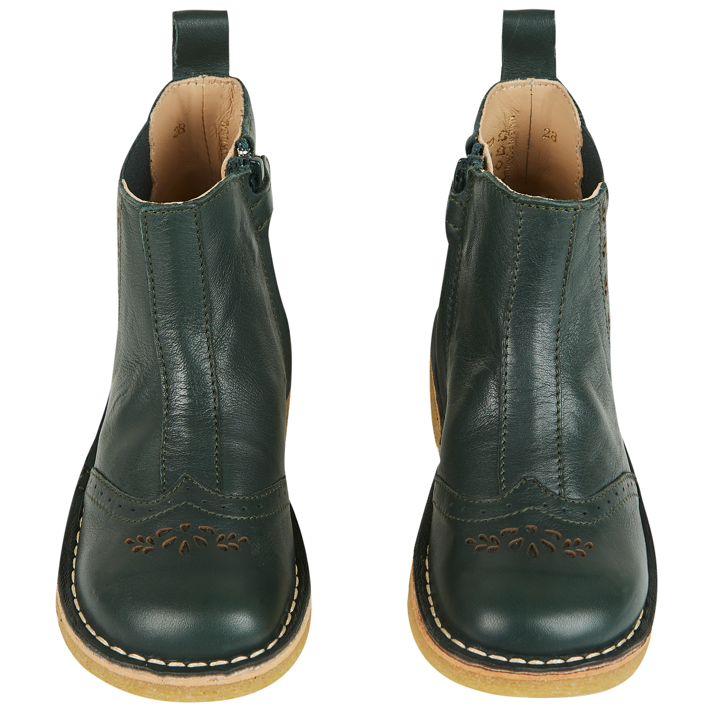 Boots en cuir cèdre