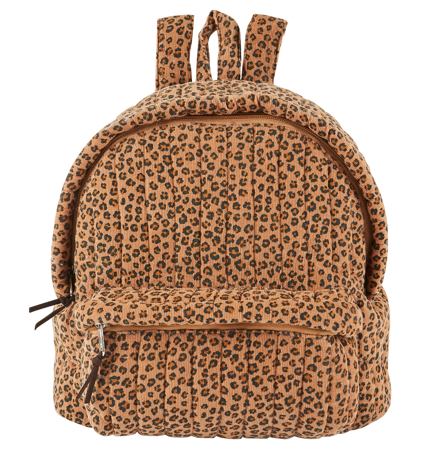 Sac à dos imprimé léopard coton marron