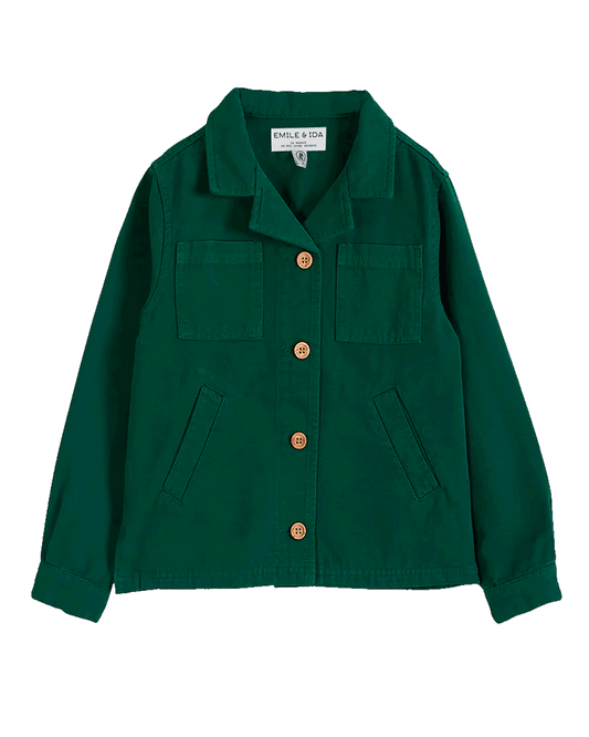 Veste toile de coton vert