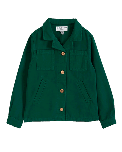 Veste toile de coton vert