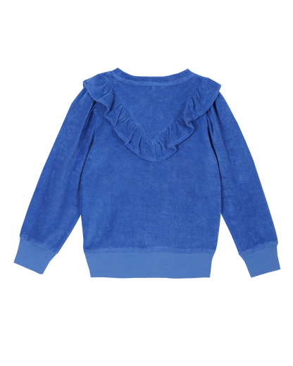 Sweatshirt éponge volanté céleste