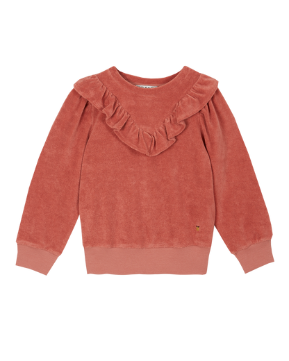 Sweatshirt éponge volanté tuile