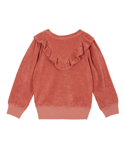 Sweatshirt éponge volanté tuile