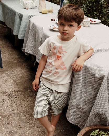 Short coton rayure verte