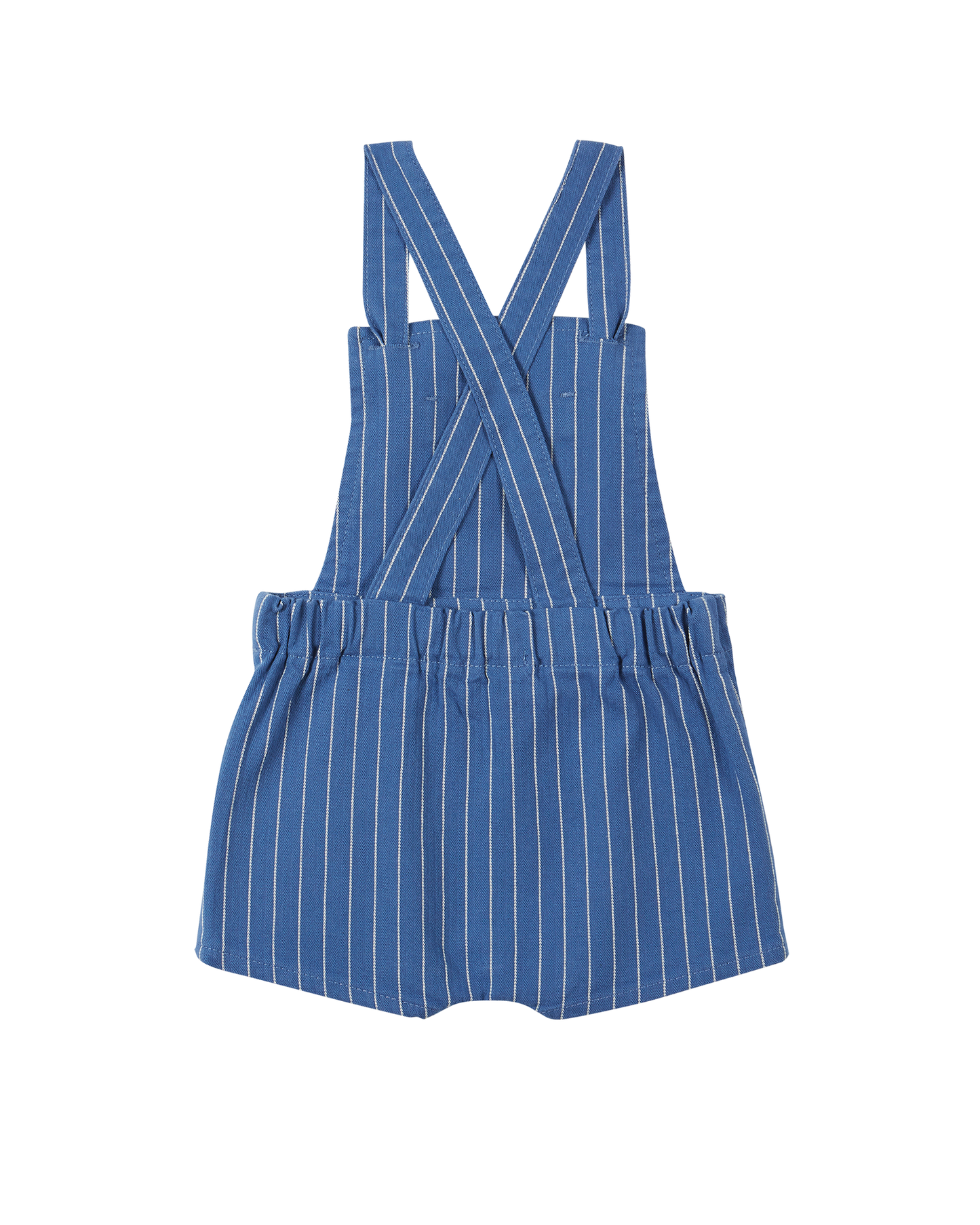 Salopette coton bleu rayure blanche