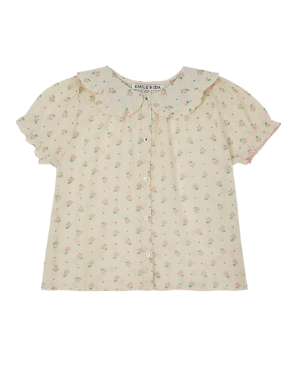 Blouse crépon de coton écru cueillette