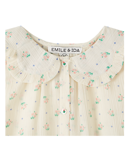 Blouse crépon de coton écru cueillette
